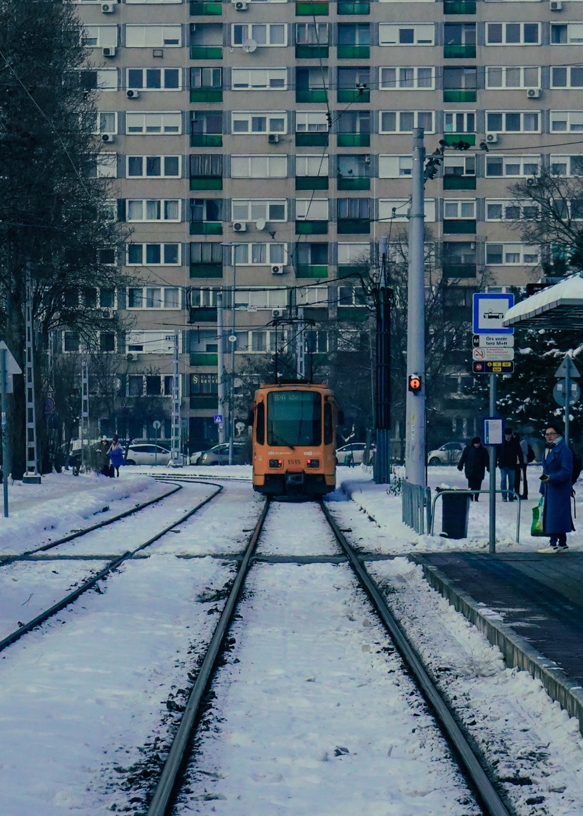 Picture of a tram as it leaves the station